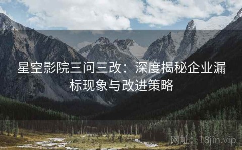 星空影院三问三改：深度揭秘企业漏标现象与改进策略