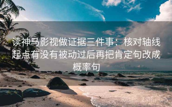 读神马影视做证据三件事：核对轴线起点有没有被动过后再把肯定句改成概率句