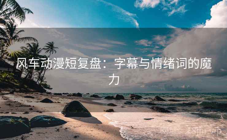 风车动漫短复盘：字幕与情绪词的魔力